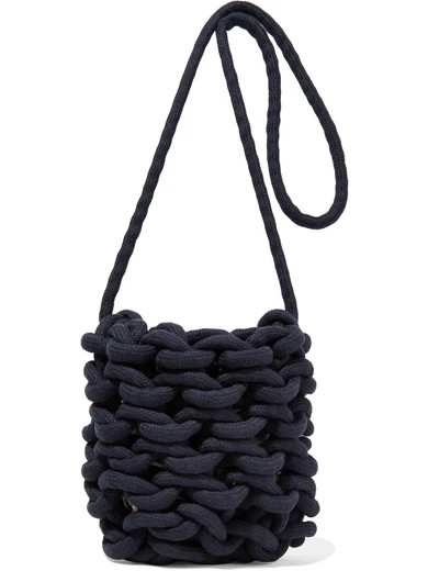 Alienina - Woven Cotton Shoulder Bag - Navy | NET-A-PORTER (US)