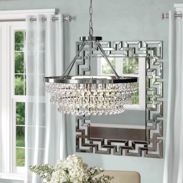 Chrome Mcknight 9 - Light Unique Tiered Chandelier with Crystal Accents | Wayfair North America