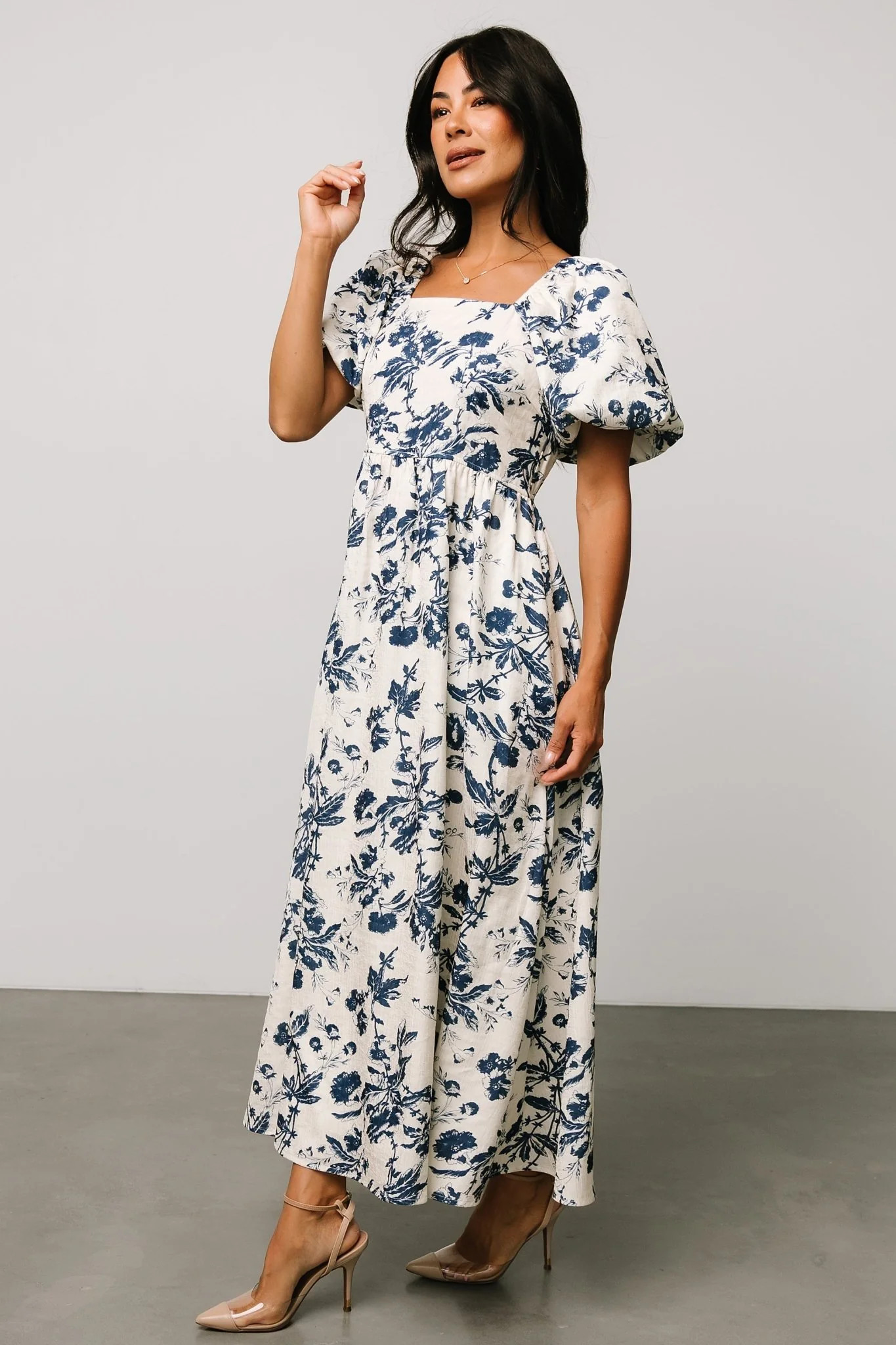 Graceland Maxi Dress | Cream + Navy Floral | Baltic Born
