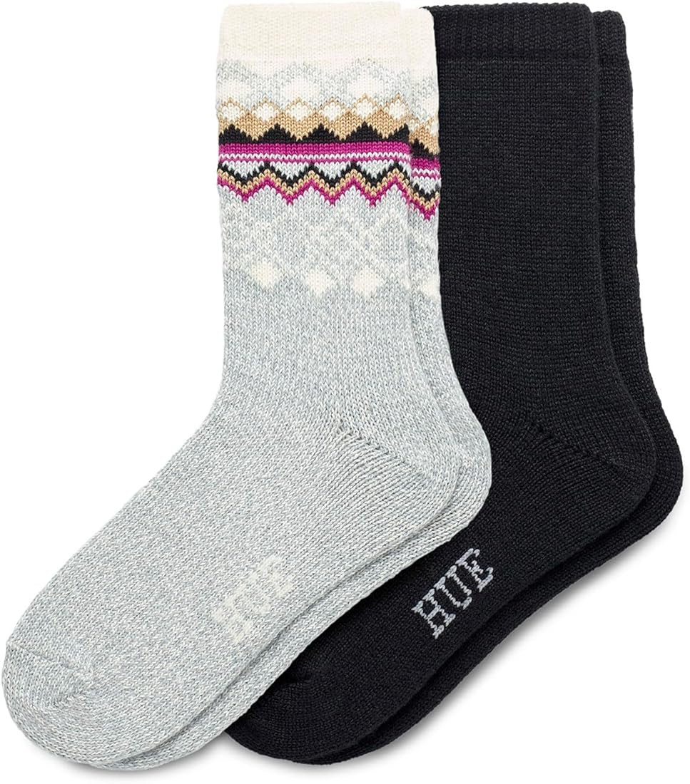 HUE Women's Crew Length Boot Socks, 2 Pair Pack | Amazon (US)