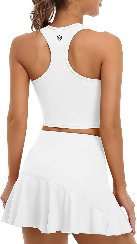 ATTRACO 2 Piece Tennis Dresses for Women Athletic Workout Dress with Shorts and Pockets | Amazon (US)