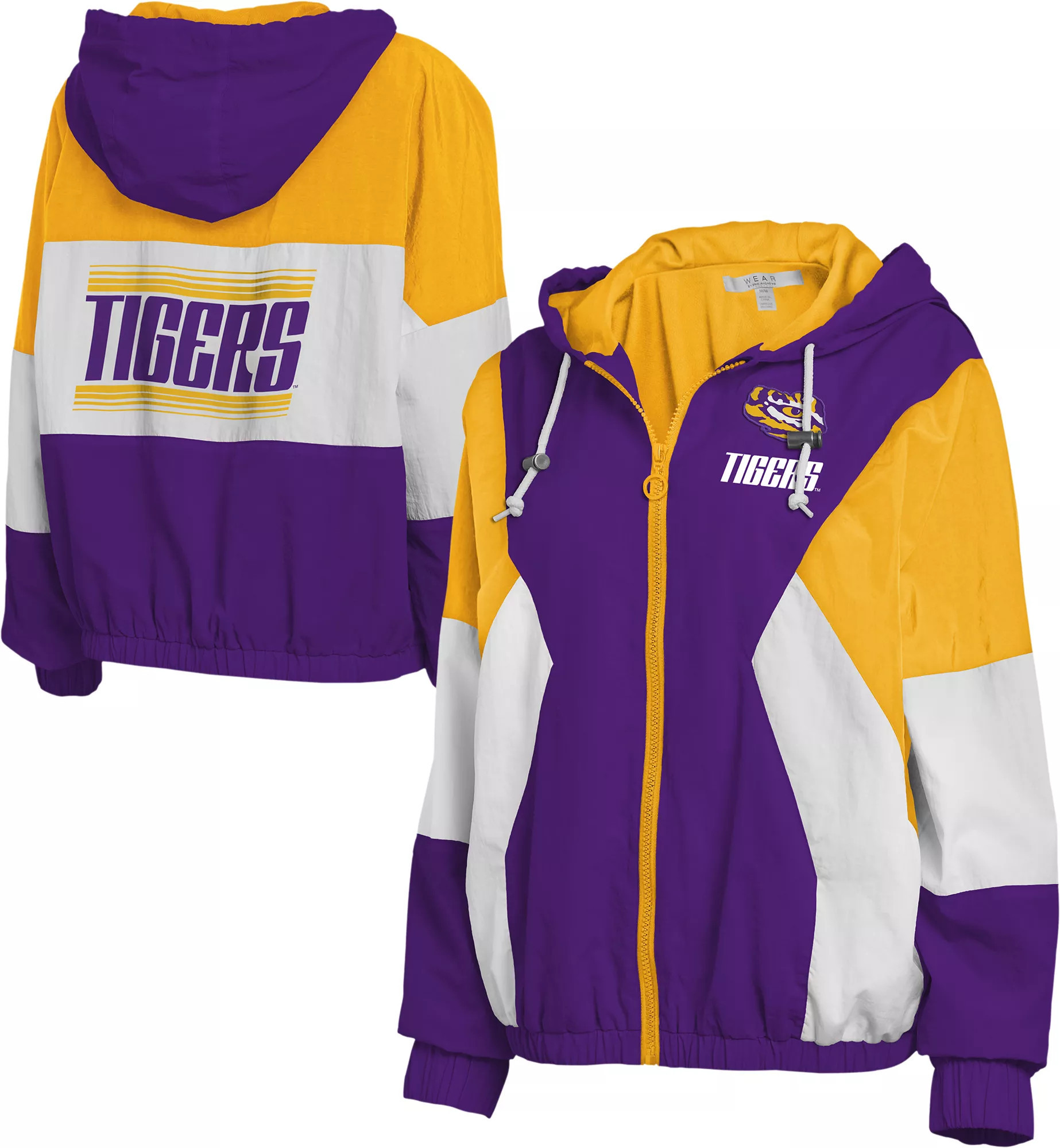 WEAR by Erin Andrews Women's LSU Tigers Purple Colorblock Full-Zip Windbreaker | DICK'S Sporting Goods