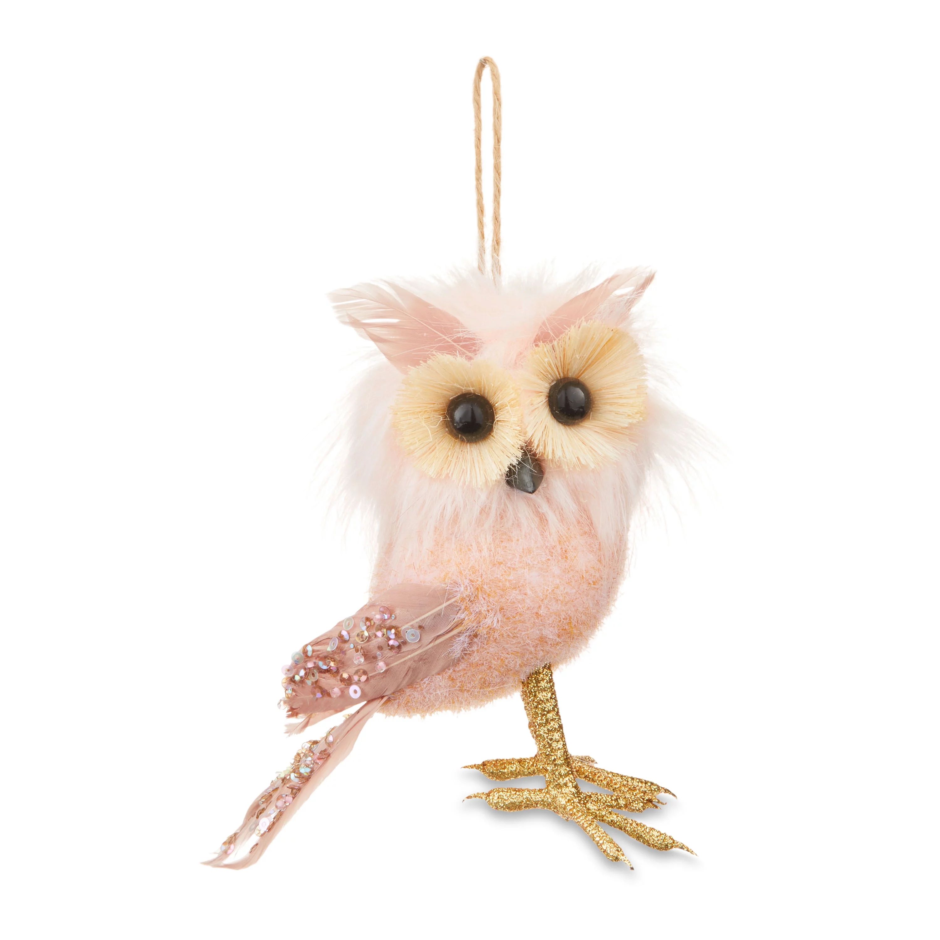 Pink Owl Ornament, Bashful Theme, Pink & Gold Color, 0.04kgs, by Holiday Time - Walmart.com | Walmart (US)