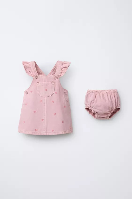 TWILL PINAFORE DRESS WITH HEART BRAGUITAS | Zara UK