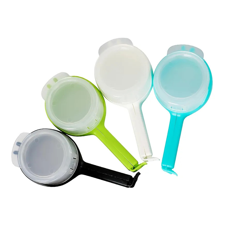 Food Clip Set with Pour Spout, 4PCS Seal and Pour Bag Clip with Spout for Food Snacks (Round) | Amazon (US)