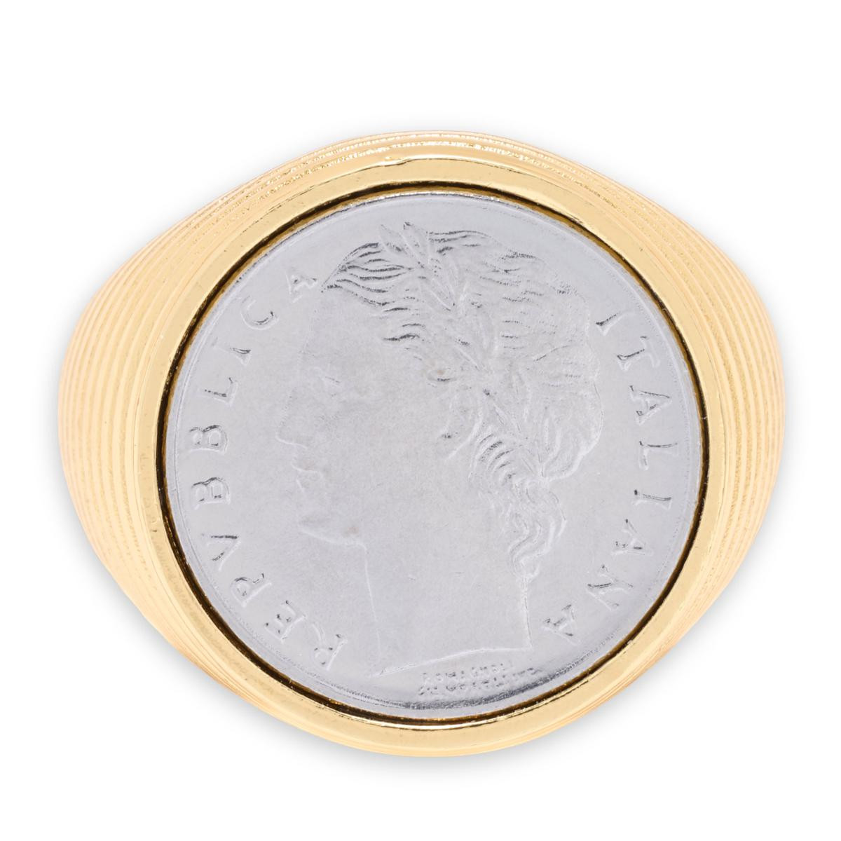Bellezza Bronze Goldtone 100 Lira Coin Ring | HSN