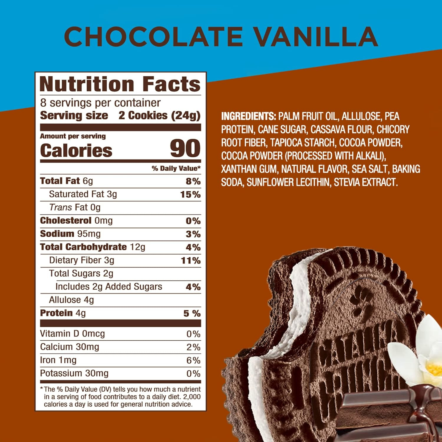 Catalina Crunch Chocolate Vanilla Keto Sandwich Cookies 2 Pack, (6.8 oz Boxes) | Keto Snacks | Lo... | Amazon (US)