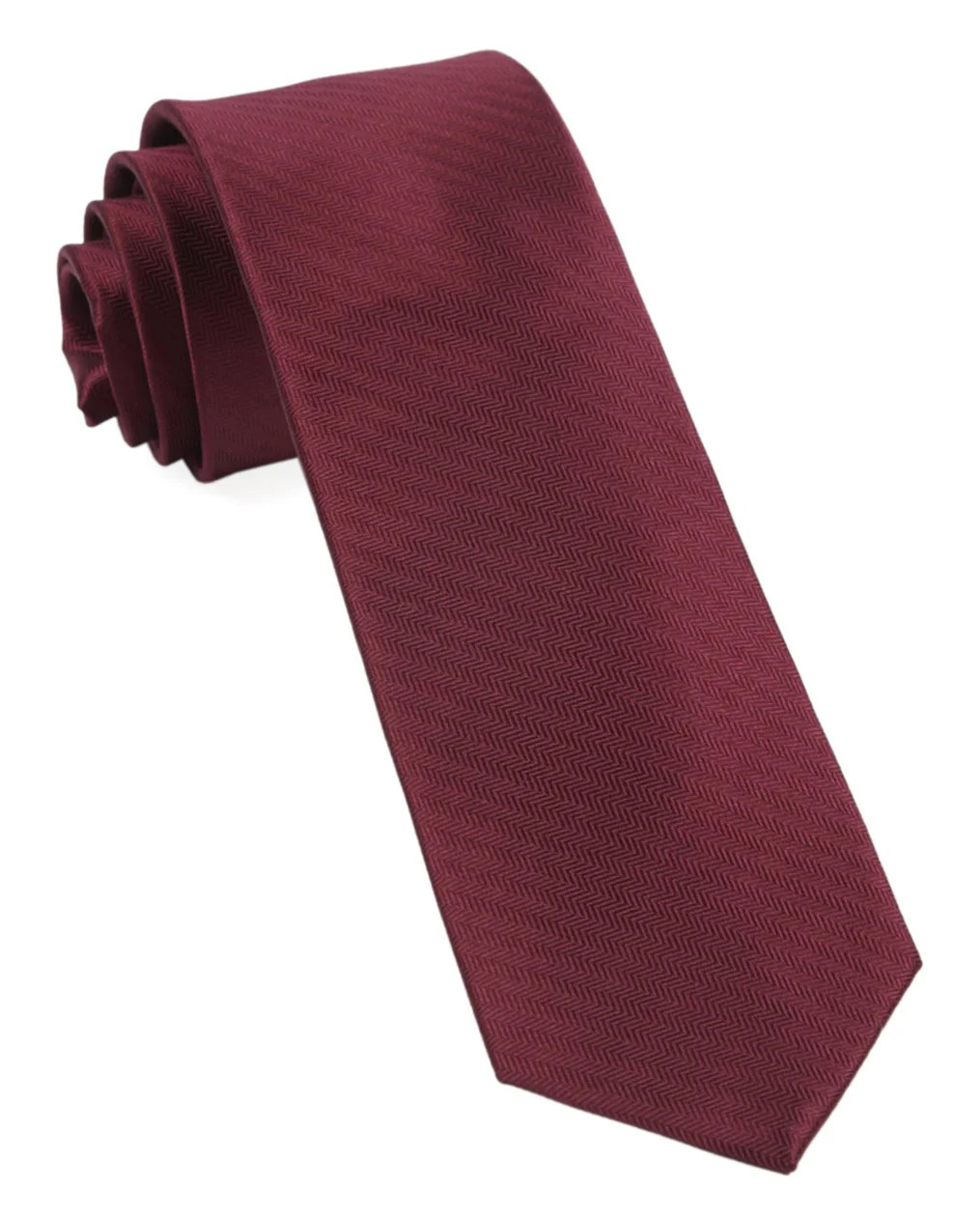 Sound Wave Herringbone Burgundy Tie | Silk Ties | Tie Bar | The Tie Bar