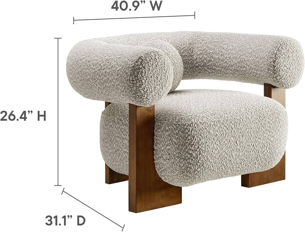 Modway Jace Upholstered Barrel Chair, River Rock | Amazon (US)