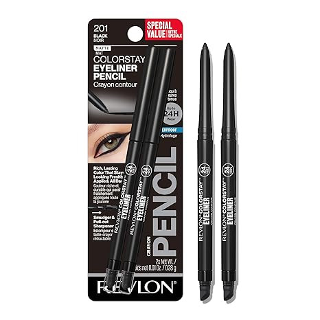 Revlon ColorStay Pencil Waterproof Eyeliner, Smudge-Proof, Eye Makeup with Built-In Sharpener, 20... | Amazon (US)