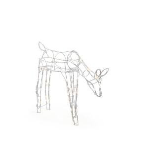 Home Accents Holiday 2.5 ft Warm White LED White Wire Doe Holiday Yard Decoration TY069-1713 - Th... | The Home Depot