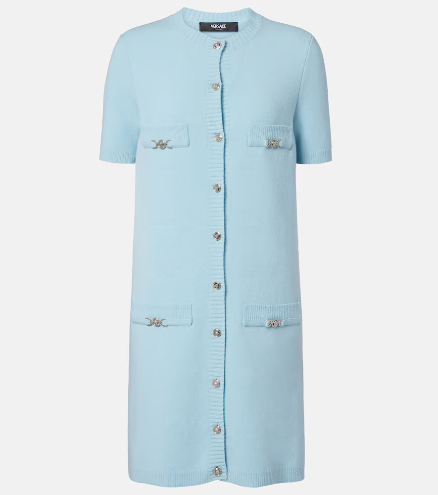 Versace Medusa wool and cashmere shirt dress | Mytheresa (US/CA)