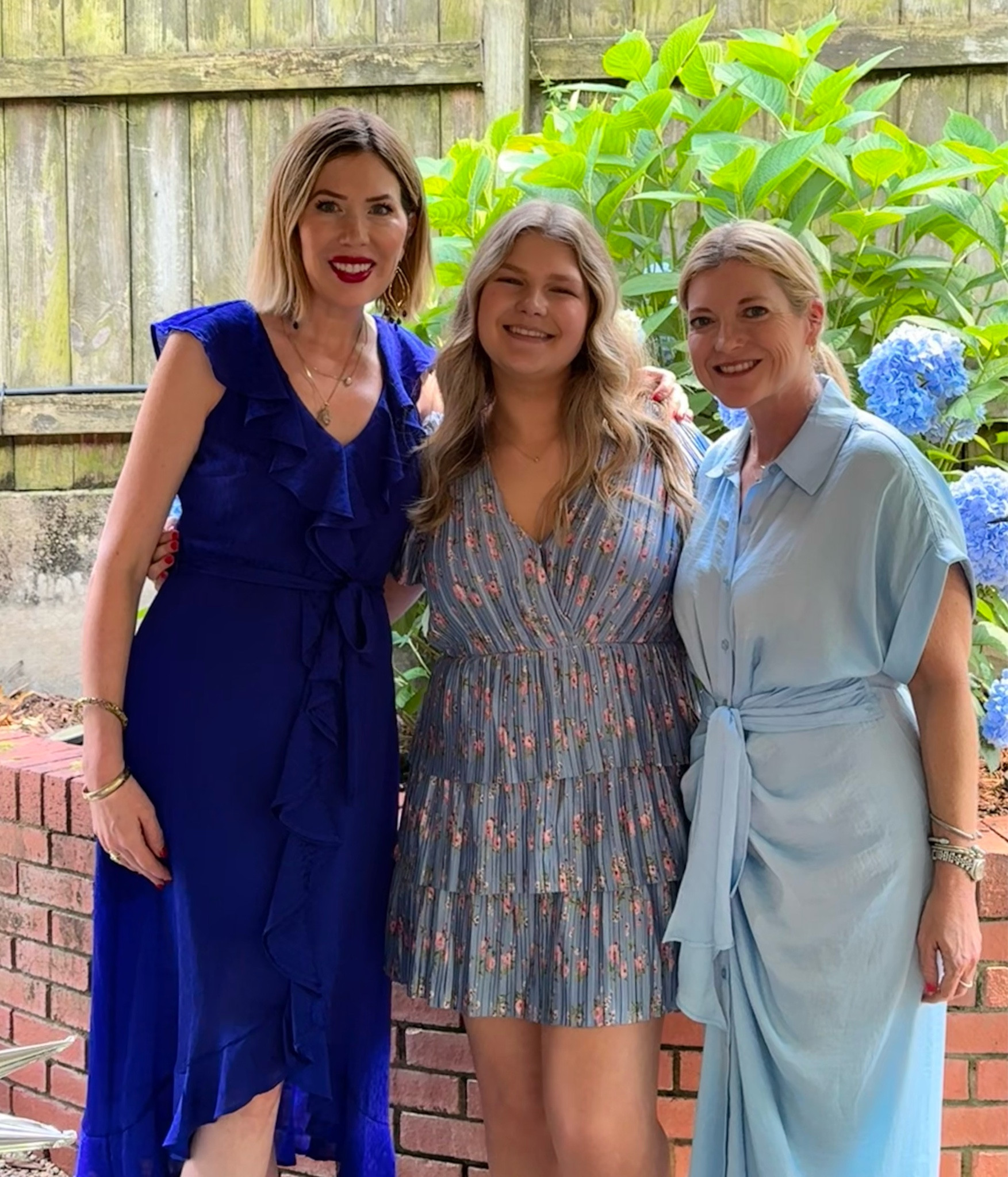 Blue was the color for this Graduation Party!   I am wearing a DKNY Royal Blue and My BFF is wearing the cutest Steve Madden tie front dress!  Great party dresses worn by all three of us.💋
#summerdresses #graduationparty #bluesummerdresses

#LTKParties #LTKSaleAlert #LTKOver40