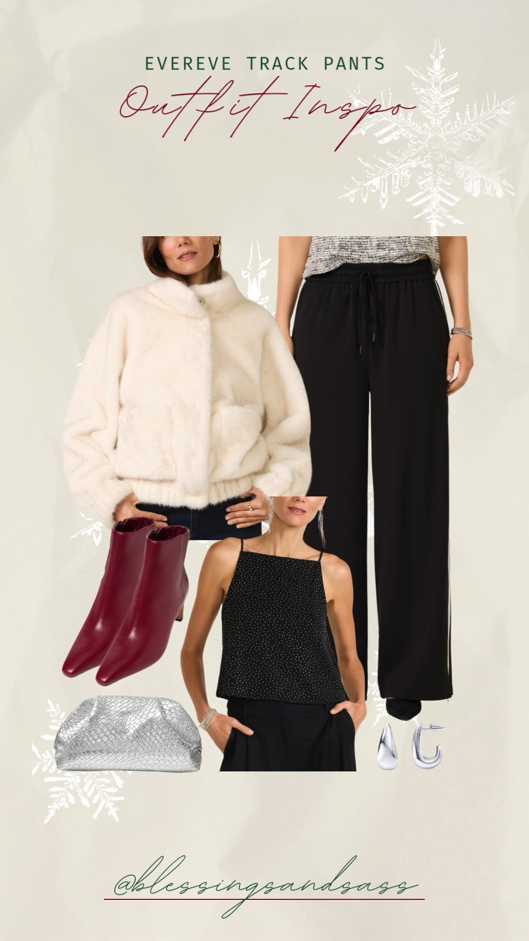 Evereve track pants outfit inspo!






fashion, track pants, elevated casual, trendy fashion, chic fashion, holiday outfit, holiday fashion, trendy track pants outfit, christmas ootd, new years outfit 

 

#LTKHoliday #LTKSeasonal #LTKOver40