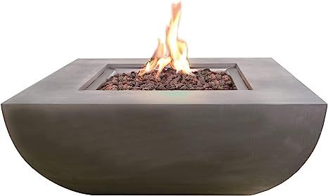 Modeno Westport Outdoor Fire Pit Propane Table 34 Inches Square Firepit Table Concrete High Floor... | Amazon (US)