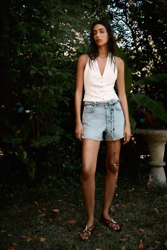 Z1975 MID-WAIST MOM FIT SHORTS | Zara UK