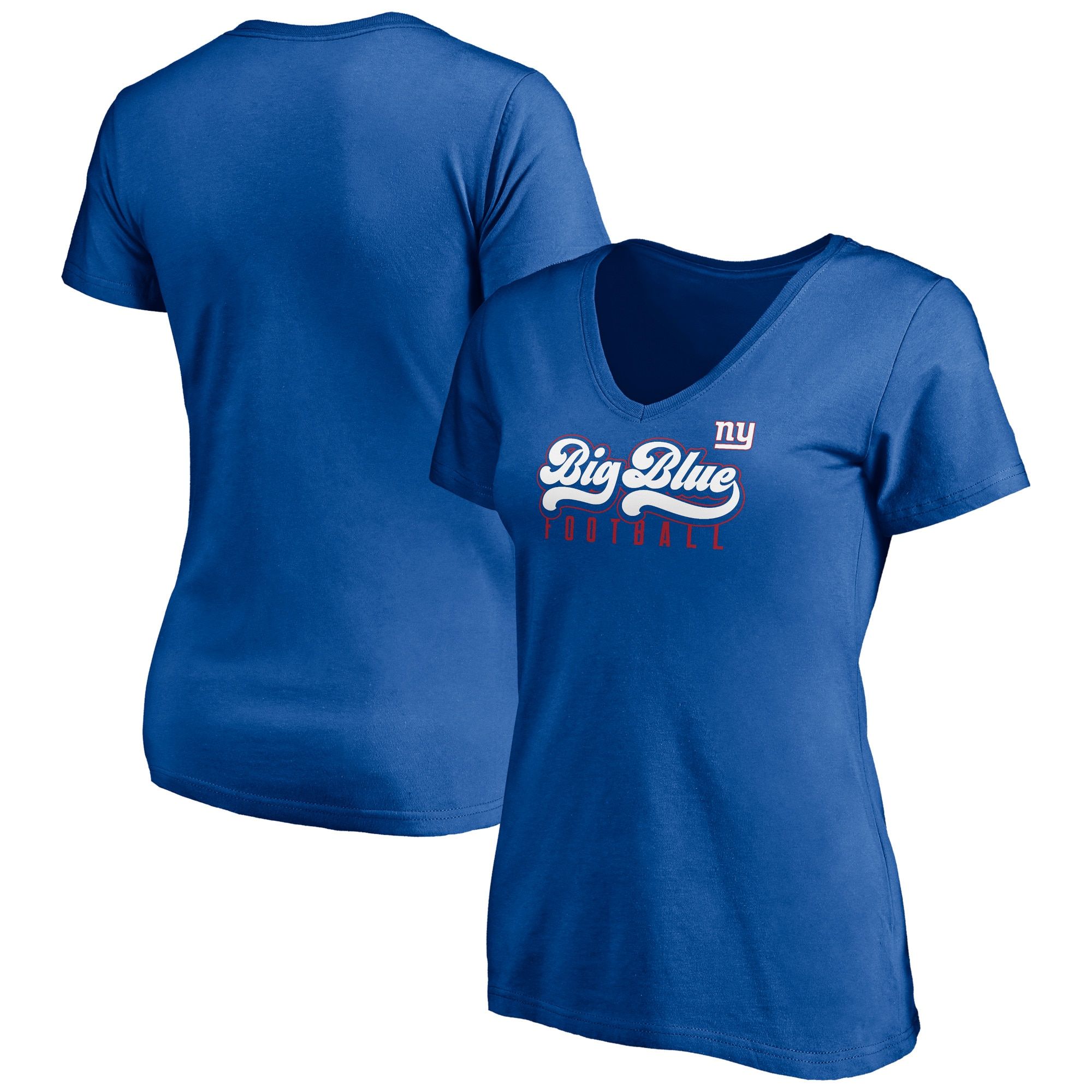 New York Giants Fanatics Branded Women's Hometown Collection Wildcat V-Neck T-Shirt - Royal | Fanatics