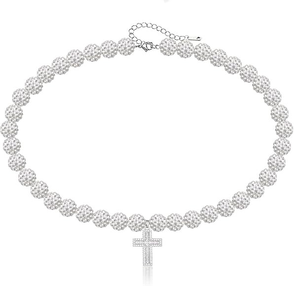 16 Inch Baseball Necklaces for Boys, 18-20 Inch Baseball Necklace, Rhinestone Baseball Bead Neckl... | Amazon (US)