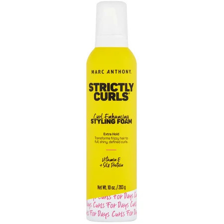 Marc Anthony Strictly Curls Curl Enhancing Styling Foam for Curly Hair with with Silk Protein, Aloe and Vitamin E, Sulfate Free 10 oz | Walmart (US)