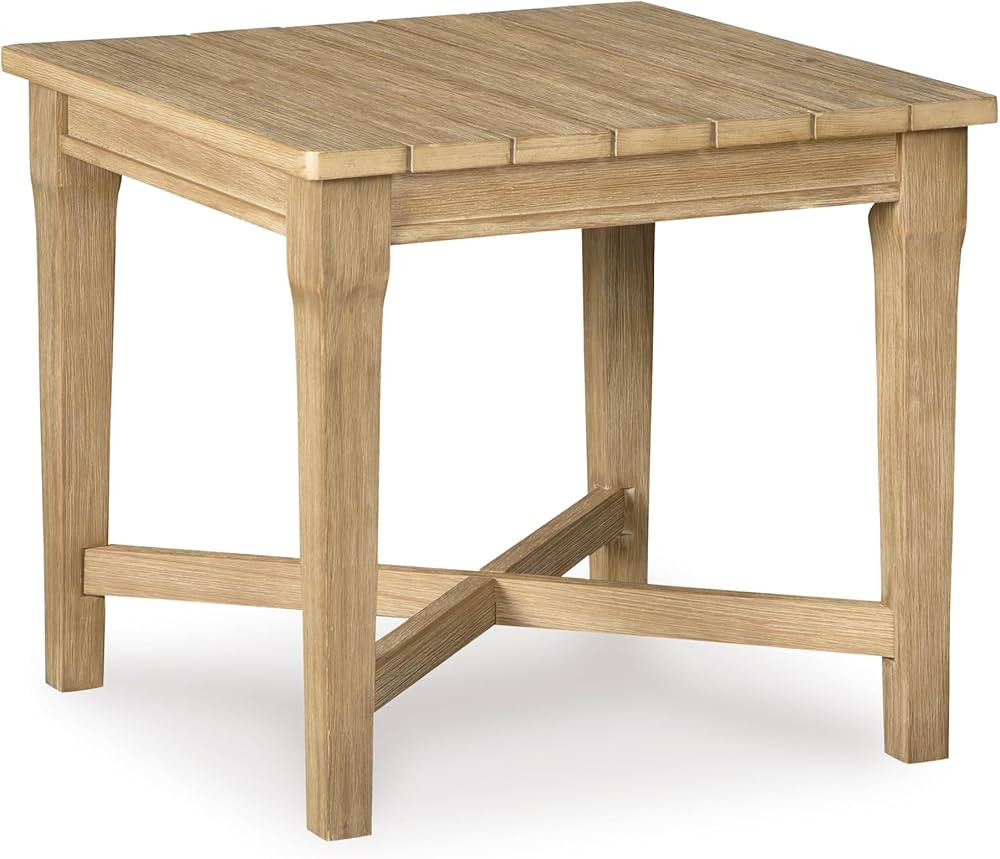 Signature Design by Ashley Outdoor Eucalyptus Carter Hall Patio End Table, Beige | Amazon (US)