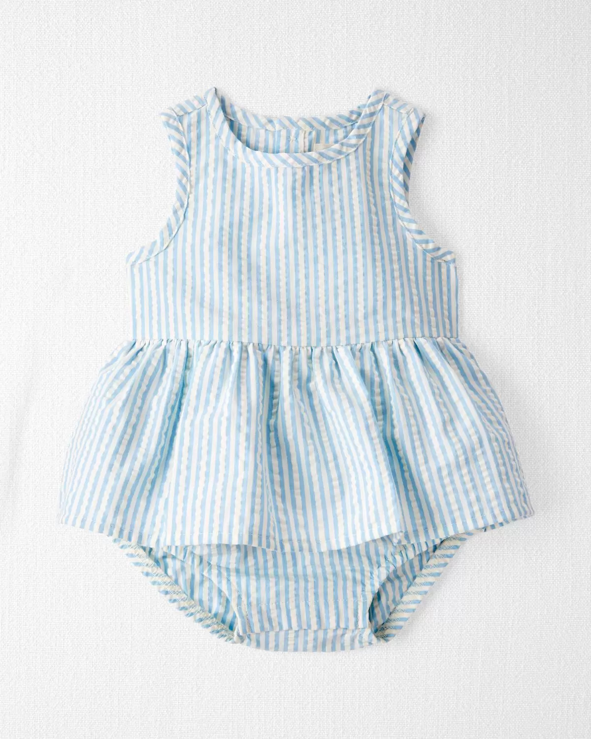 Baby Seersucker Ruffle Sunsuit Made with Organic Cotton | Carter's