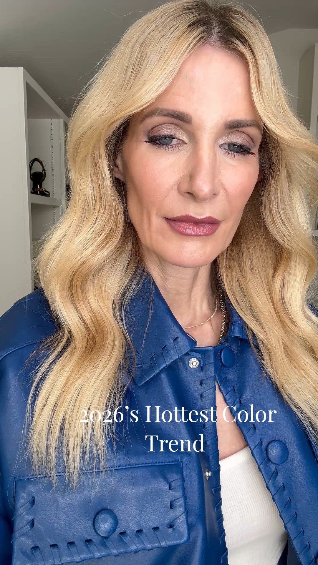 This blue leather bomber jacket is such a standout and easily one of the coolest pieces for 2026. The slightly cropped fit, relaxed dolman sleeves, and rich blue color make it feel modern, flattering, and effortless, especially paired with classic FRAME cigarette jeans for balance. Blue is set to be the biggest color trend for 2026, and this jacket nails it while still feeling timeless. Wearing size XS in the jacket and it fits TTS. 

 #LTKootd #LTKSeasonal #LTKOver40