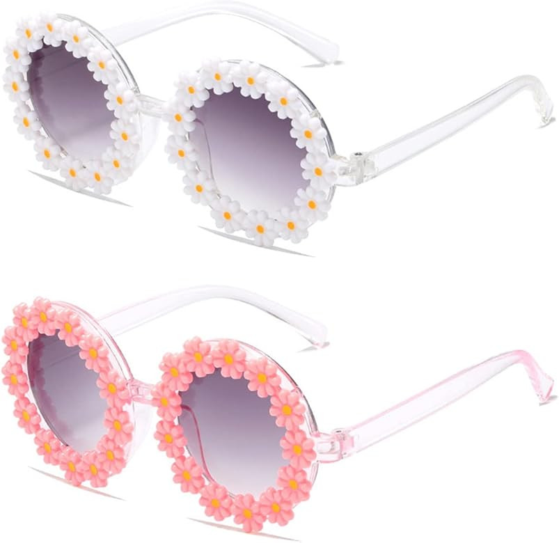 WZWLKJ Round Flower Sunglasses for Baby Girls Flower Shaped Cute Glasses UV 400 Protection Outdoo... | Amazon (US)