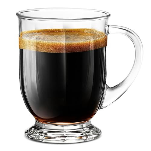 LUXU 24 OZ Glass Coffee Mugs(1 PACK),Large Clear Coffee Mug,Glass Mugs With Handles for Hot and Cold Beverages, Cappuccino, Latte,Juice,Milk,Hot Chocolate,Beer Mug | Amazon (US)