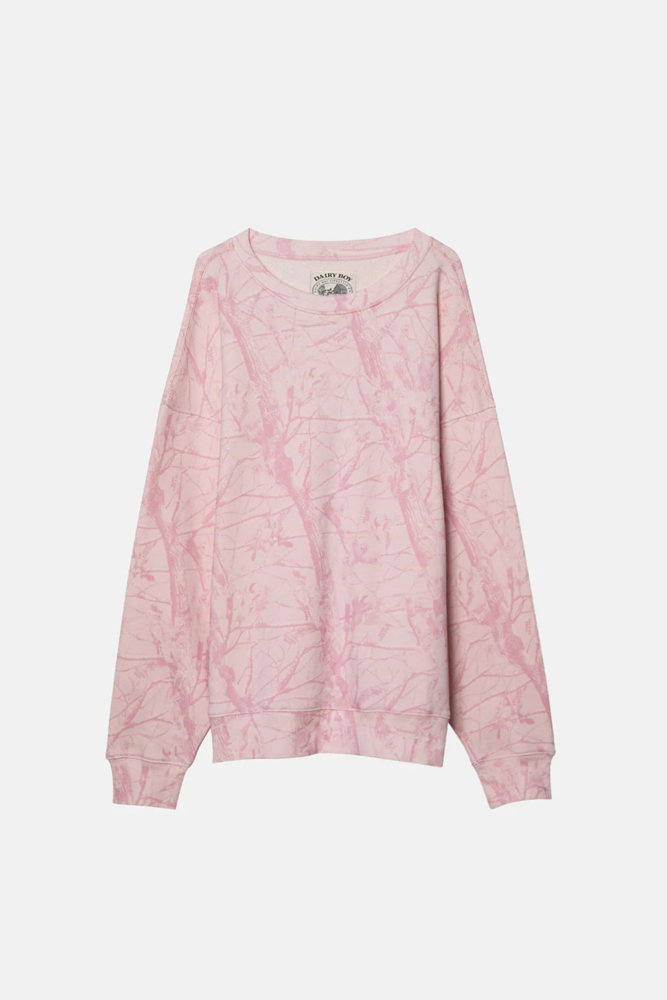 Oversized Crewneck - Bubblegum Camo Pink Puff | Dairy Boy