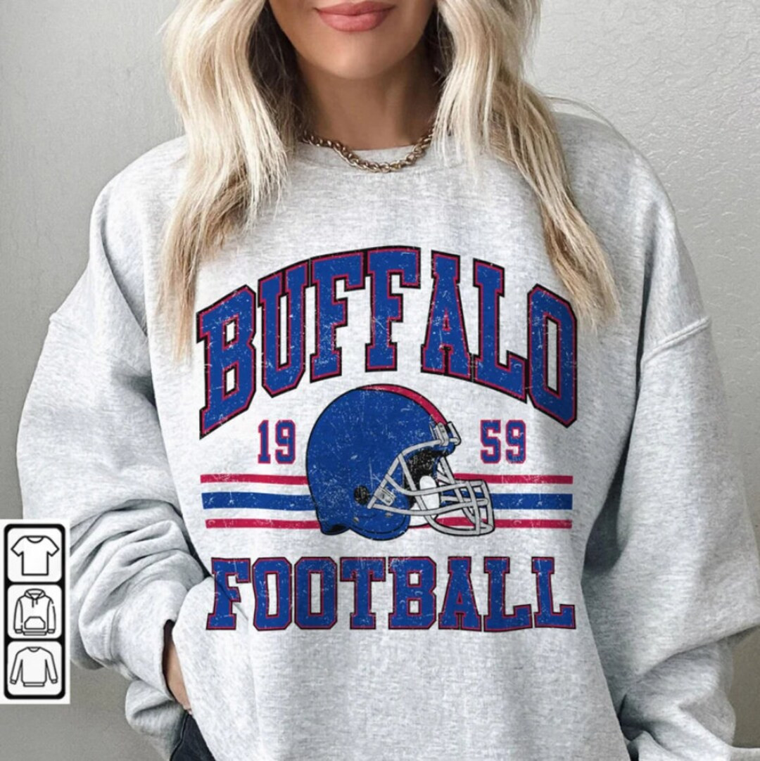 Vintage Buffalo Football Sweatshirt, Shirt Retro Style 90s Vintage Unisex Crewneck, Graphic Tee G... | Etsy (US)
