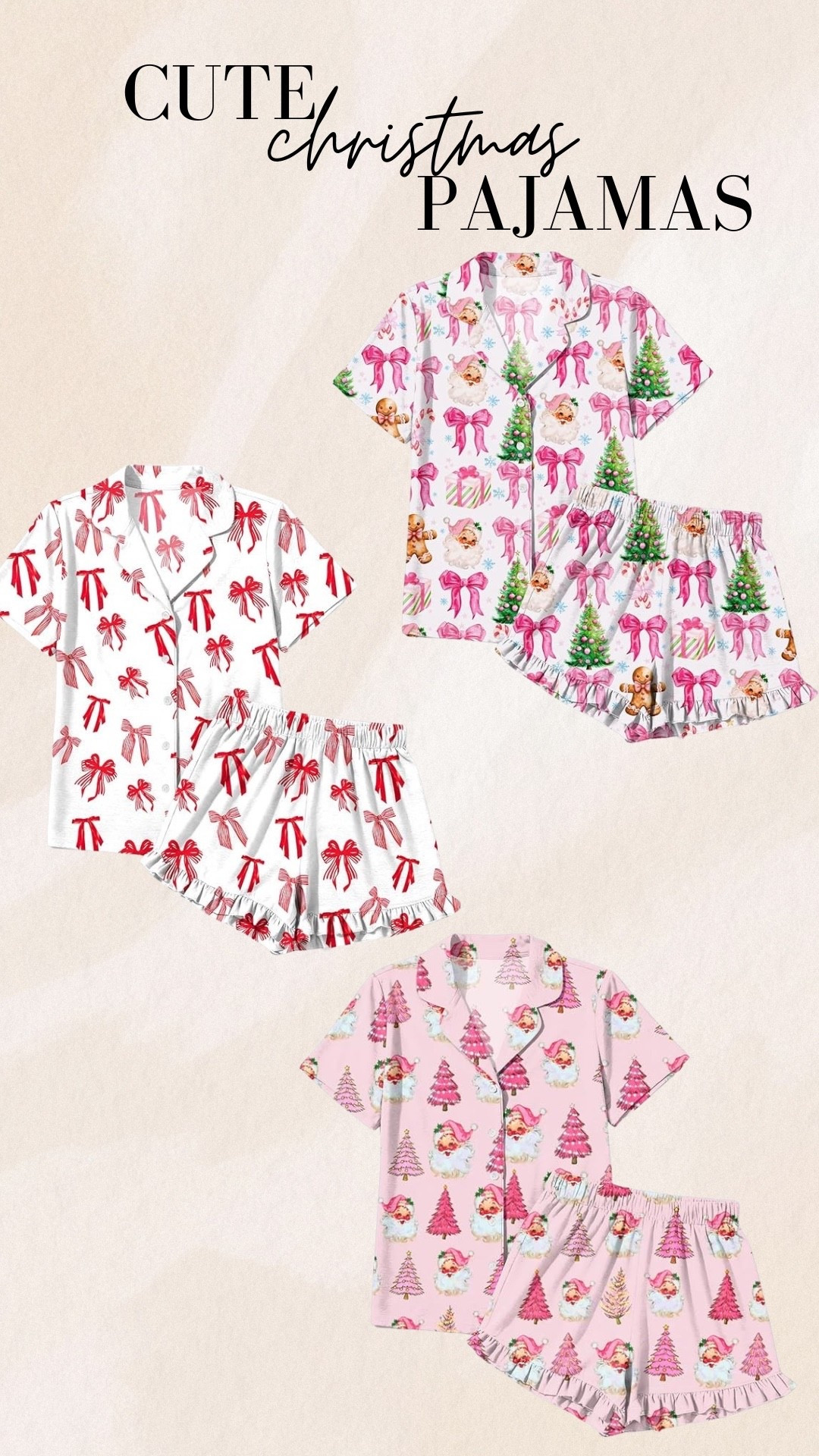 Get cozy and festive with these adorable Christmas pajama sets! ❤️🎁 From pink Santa prints to gingerbread, bows, and Christmas trees, these girly holiday PJs are perfect for lounging, gifting, matching with friends, or creating the cutest Christmas morning photos. Soft, comfy, and so cute for the season! Save this pin for Christmas pajama inspo and tap to shop your favorite set. ✨🎀

#ChristmasPajamas #HolidayPJs #CutePajamas #ChristmasAesthetic #PinkChristmas #PJSet #HolidayStyle #GiftIdeas #CozySeason

#LTKGiftGuide #LTKootd #LTKHoliday