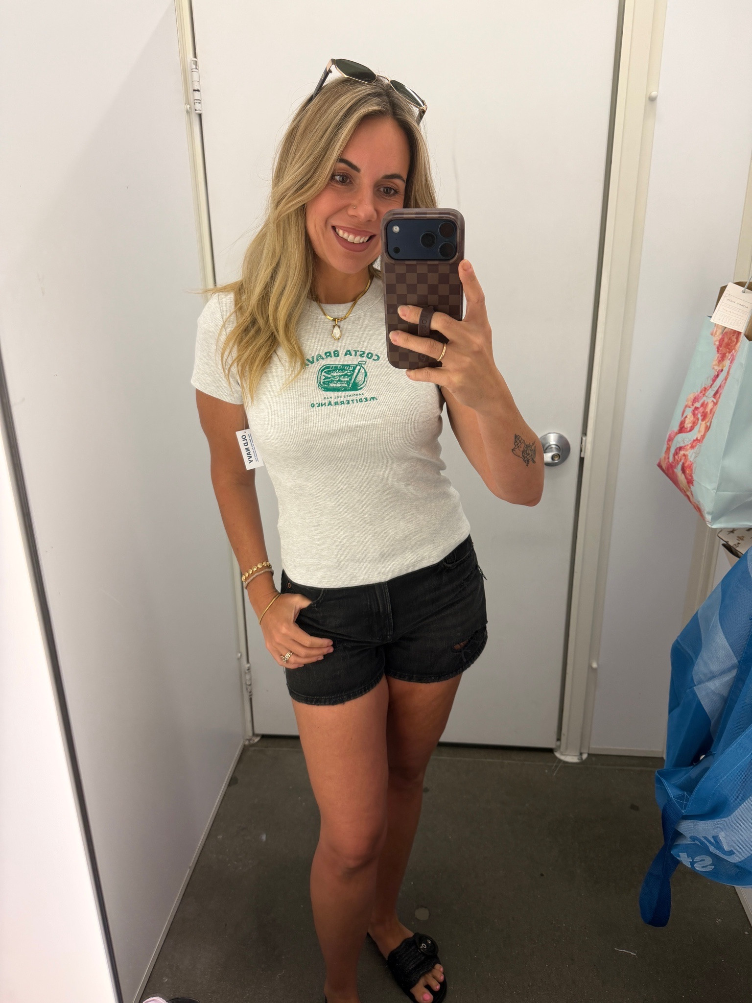 I like to size up in these snug Tease to a medium because they do run small and tight in the arms. My shorts are true to size and they’re a 4.

#LTKootd #LTKgrwm #LTKmomlife