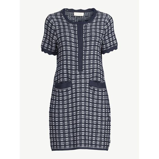 Free Assembly Women's Short Sleeve Mini Sweater Dress - Walmart.com | Walmart (US)