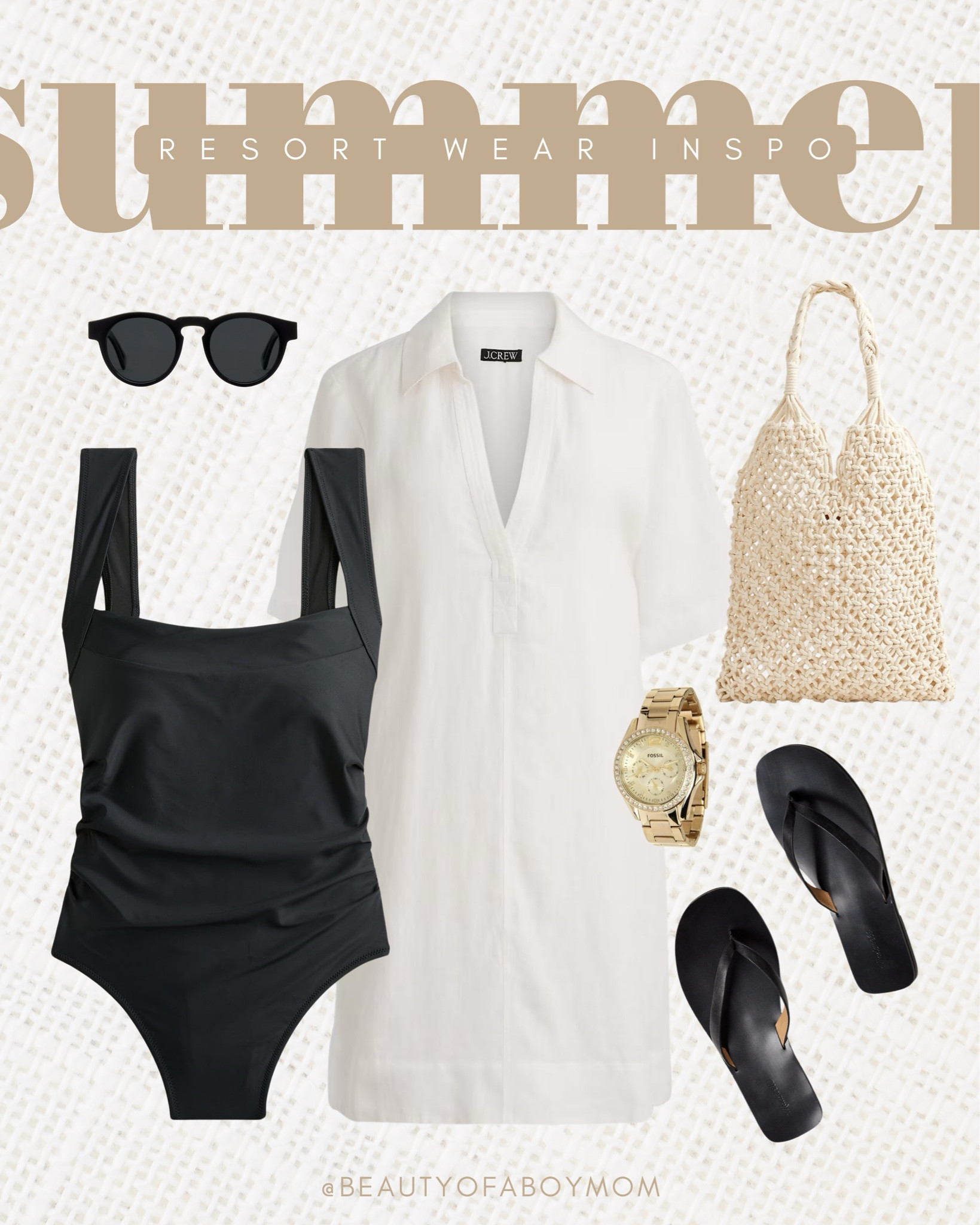 Resort wear outfit Inspo - j crew dress and swimsuit 

#LTKTravel #LTKStyleTip #LTKSwim