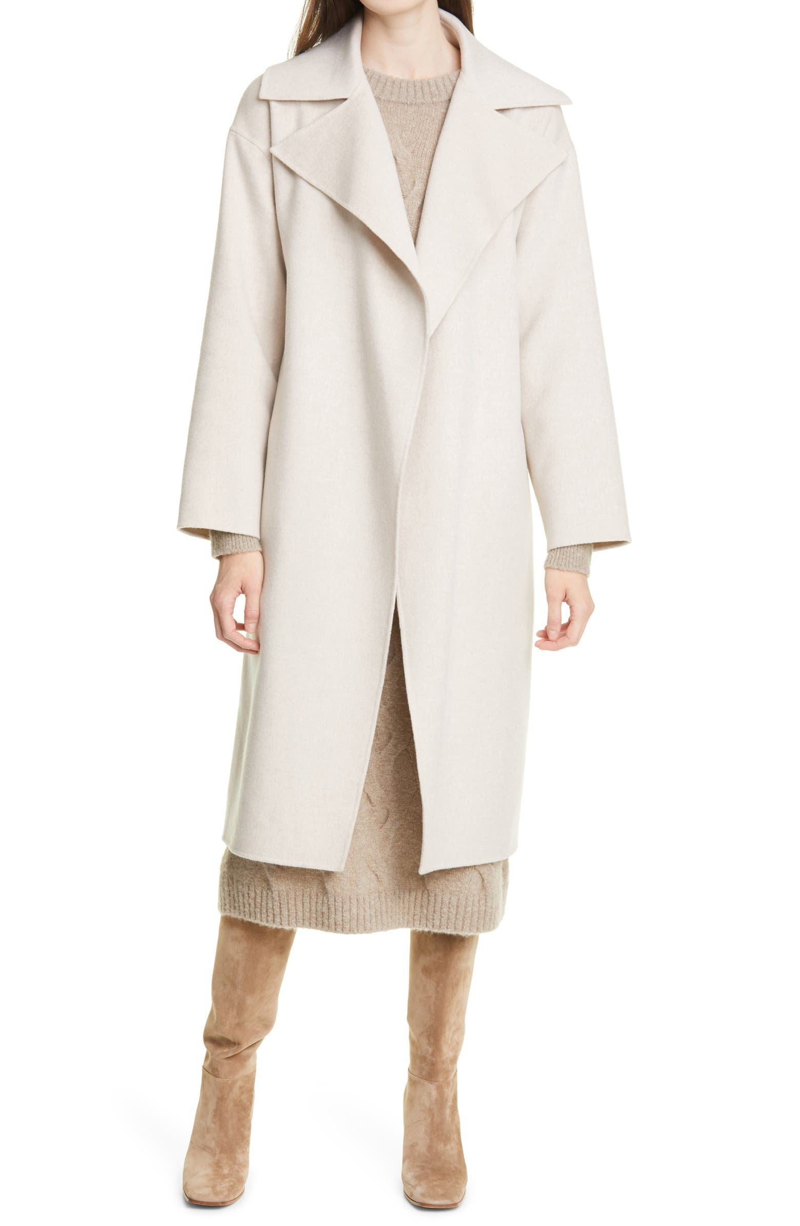 Waterfall Lapel Double Face Wool & Cashmere Coat | Nordstrom