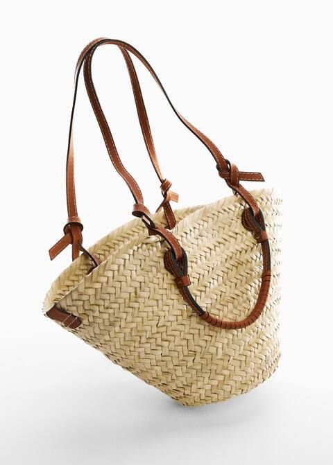 Small raffia carrycot bag | MANGO (US)