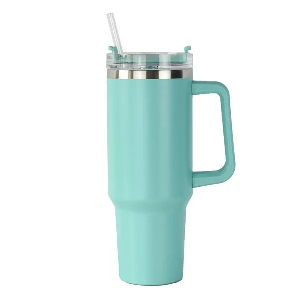 40oz Reusable Vacuum Quencher Tumbler with Straw, Leak Resistant Lid, Insulated Cup, Maintains Co... | Walmart (US)