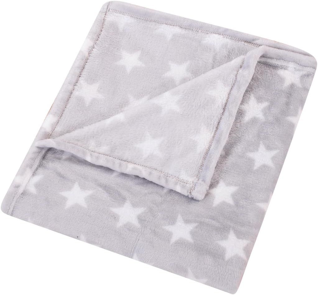 HYSEAS Flannel Fleece Star Throw Blanket Grey - Soft Plush Cozy Fuzzy Microfiber Blanket for Couc... | Amazon (US)