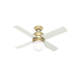 Hunter Hepburn 44 in. LED Indoor Modern Brass Ceiling Fan with Light and Wall Control 52313 - The... | The Home Depot