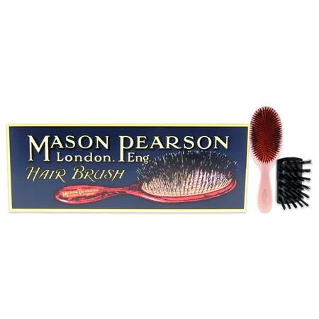 Mason Pearson Extra Small Pure Bristle Brush - B2 Pink 2 Pc Hair Brush and Cleaning Brush | Walmart (US)