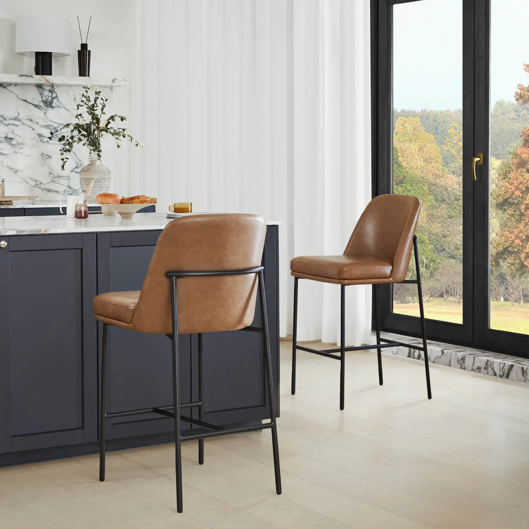CHITA®️ Golda Counter Stools with Metal Base - chitaliving.com | Chita