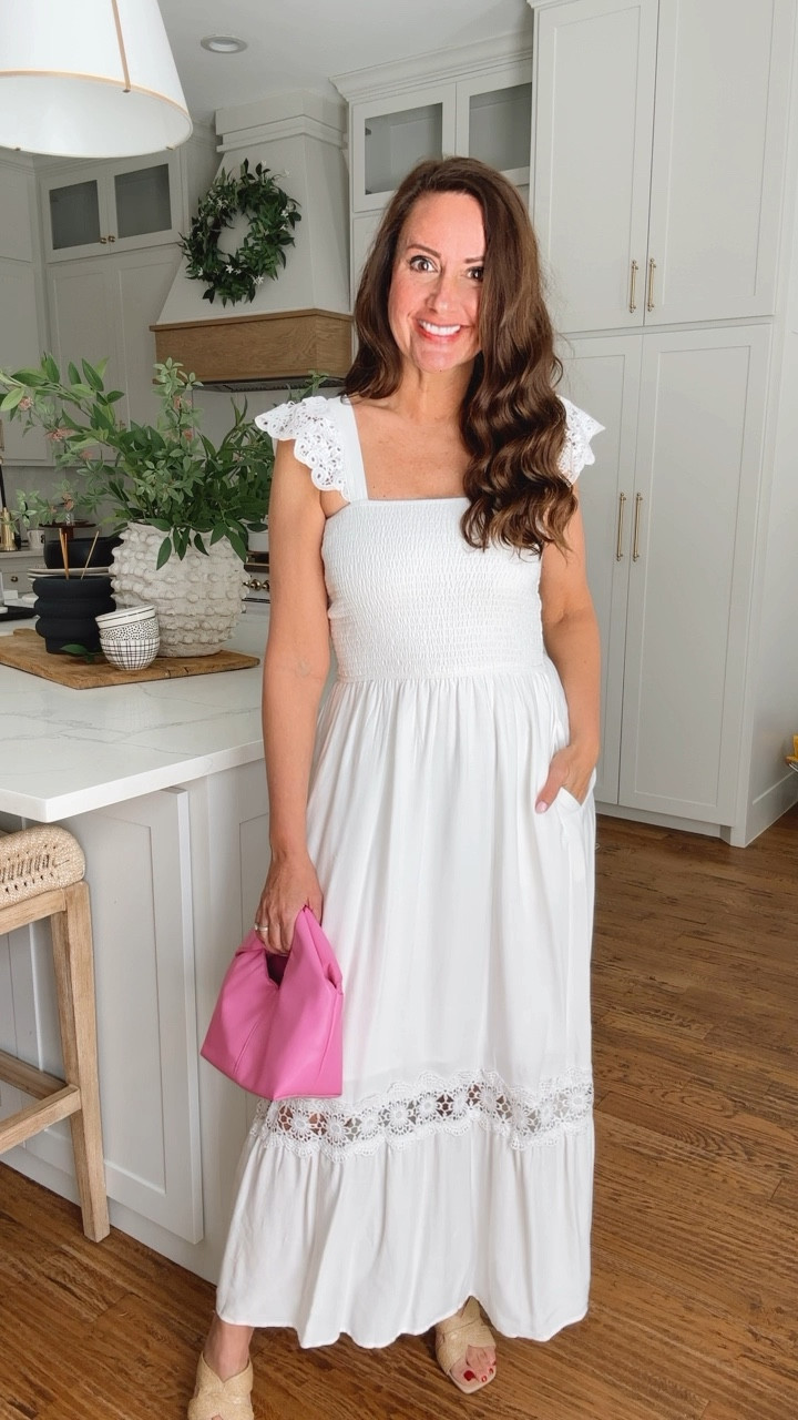 One of my favorite maxi dresses! I have this in several colors! Lined yo the knee, stretchy bodice and pretty lace details! Wearing a medium. Currently 20% off
.


#LTKSeasonal #LTKover40 #LTKfindsunder50