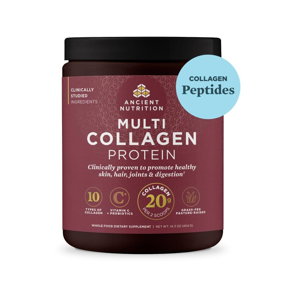 Ancient Nutrition Collagen Peptides Powder, Multi Collagen Protein, Women & Men, Vitamin C, Probi... | Amazon (US)
