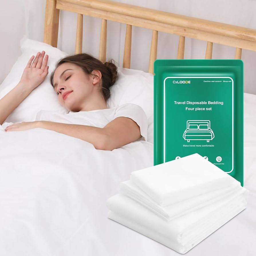 4 PCS Disposable Bed Sheets Travel Sheets for Hotel, Disposable Sheets for Bed Travel Bedding Cov... | Amazon (US)