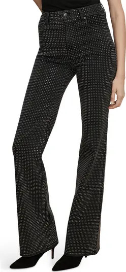 Veronica Beard Crosbie Crystal Embellished High Waist Slim Wide Leg Jeans | Nordstrom | Nordstrom