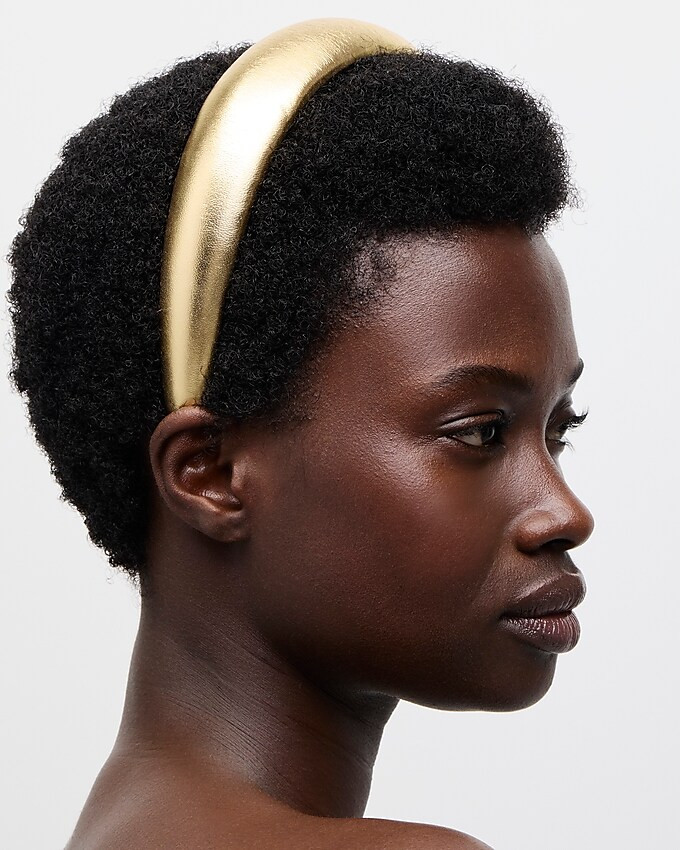 Oversized metallic leather headband | J. Crew US