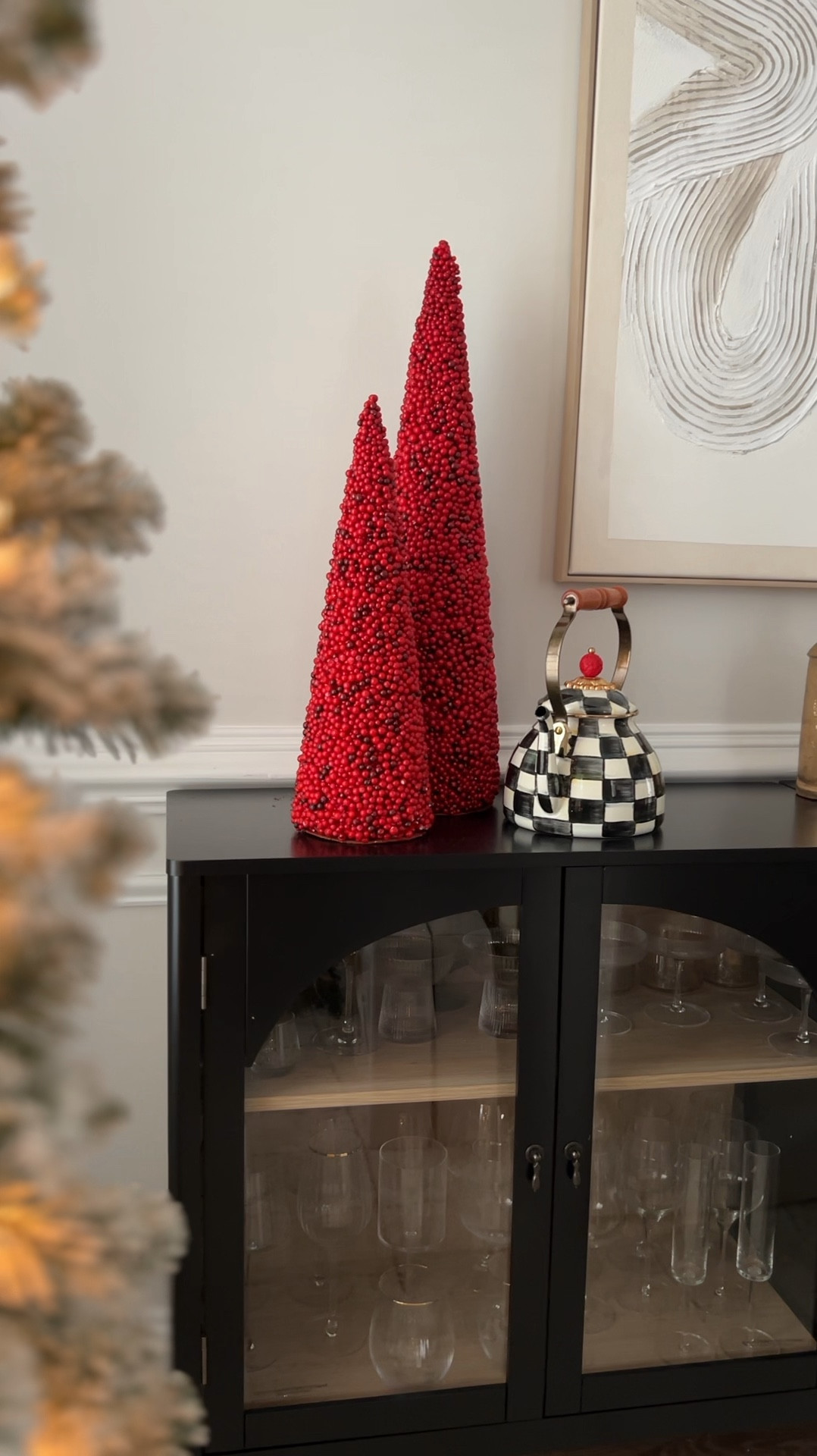 Holiday home decor, Target holiday, Mackenzie-Childs, black cabinet, Christmas decor 

#LTKSeasonal #LTKVideo #LTKHoliday