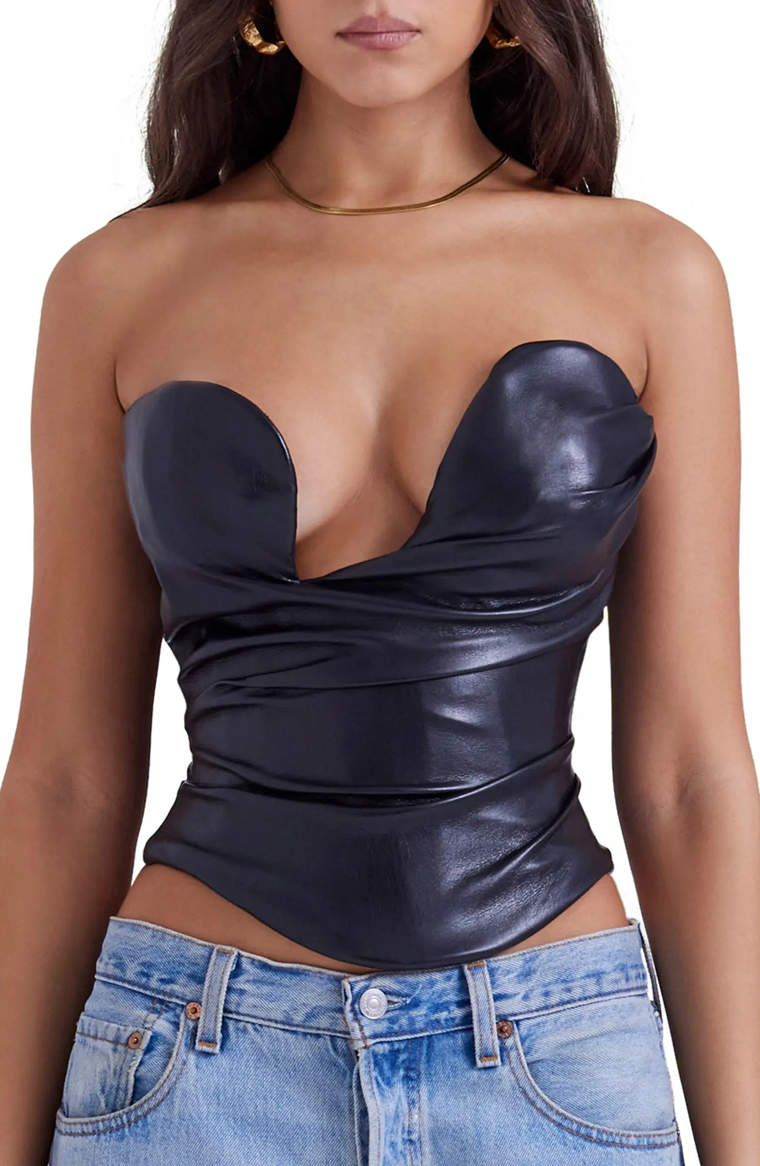 Saffira Faux Leather Corset | Nordstrom
