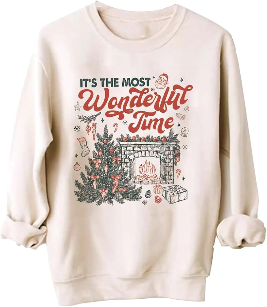 It's The Most Wonderful Time Sweatshirt Christmas Sweatshirt For Women | Amazon (US)