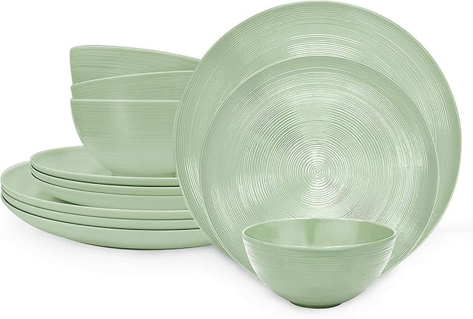 Zak Designs American Conventional Melamine Dinnerware Set Includes Dinner Plates, Salad Plates, a... | Amazon (US)